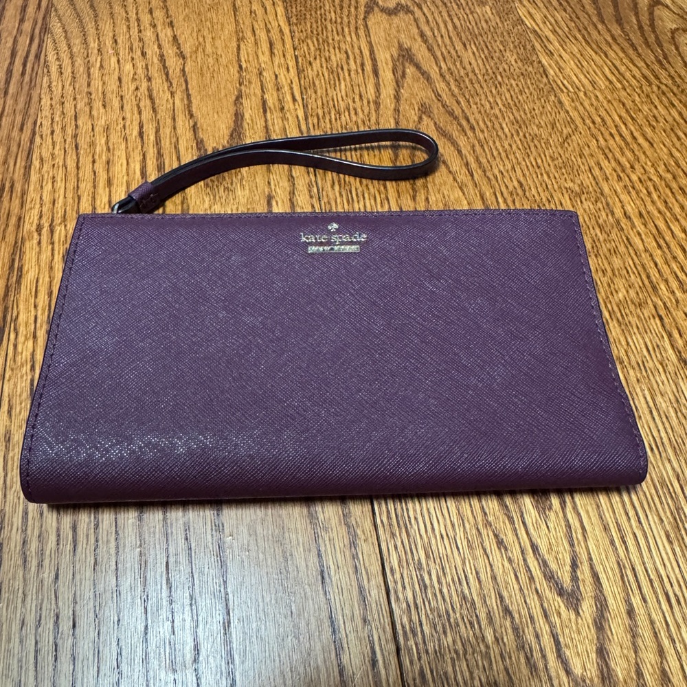 NWOT - Kate Spade Burgundy Wristlet Clutch